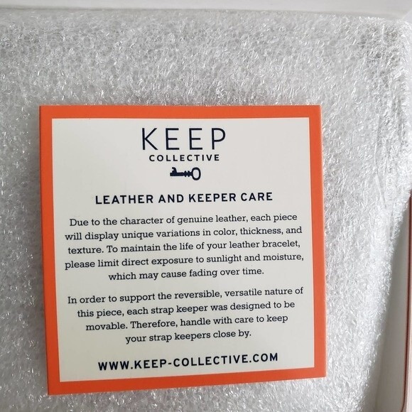 Keep Collective Double Leather Band Charm Bracelet- Mint/Steel Grey - New In Box - Picture 9 of 9